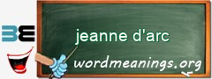 WordMeaning blackboard for jeanne d'arc